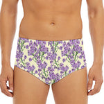 Watercolor Lavender Pattern Print Men's Triangle Swim Briefs