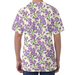 Watercolor Lavender Pattern Print Men's Velvet T-Shirt