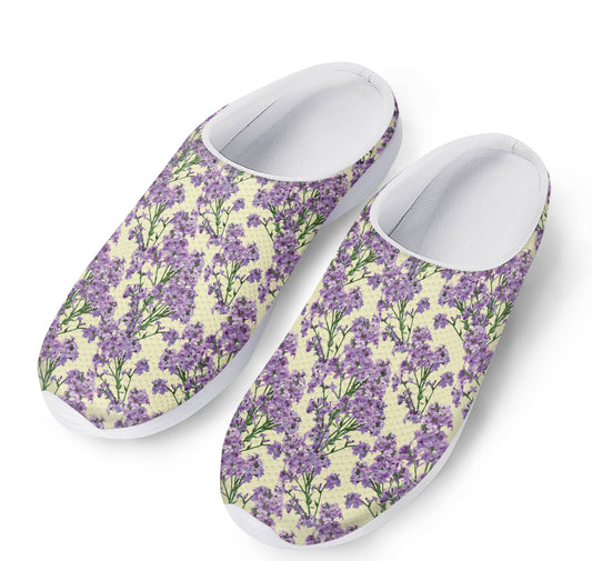 Watercolor Lavender Pattern Print Mesh Casual Shoes