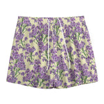 Watercolor Lavender Pattern Print Mesh Shorts