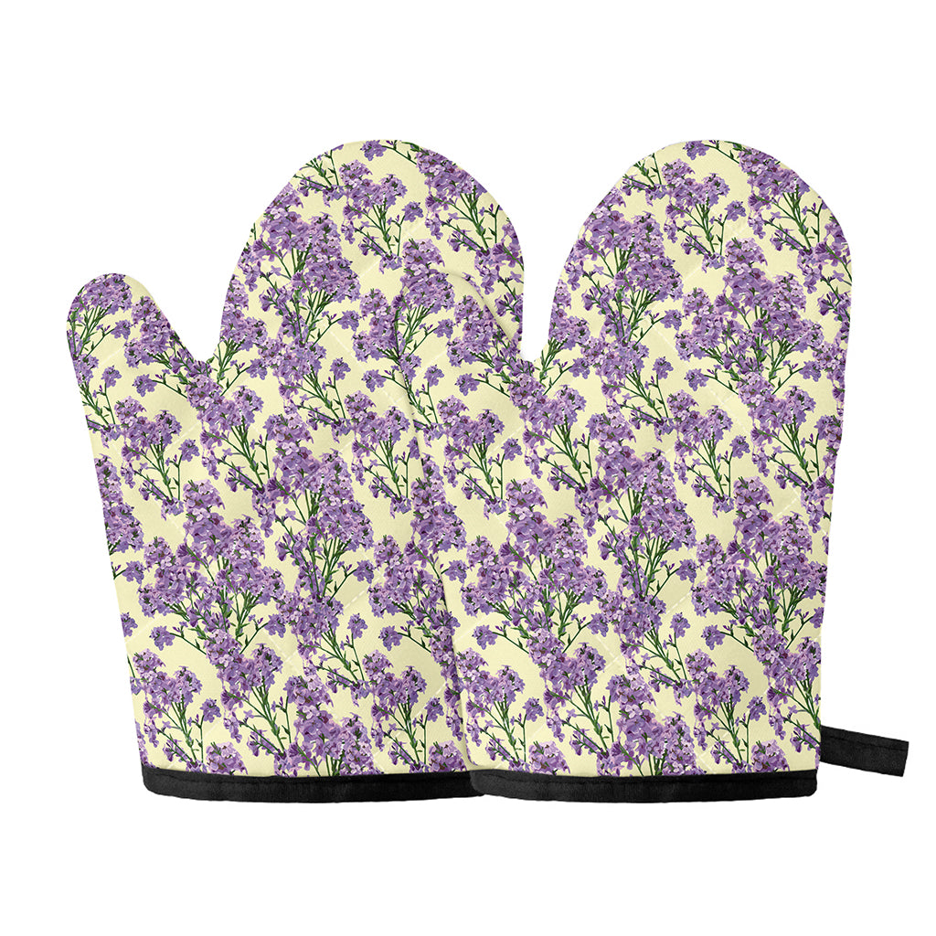 Watercolor Lavender Pattern Print Oven Mitts