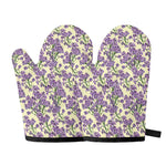 Watercolor Lavender Pattern Print Oven Mitts