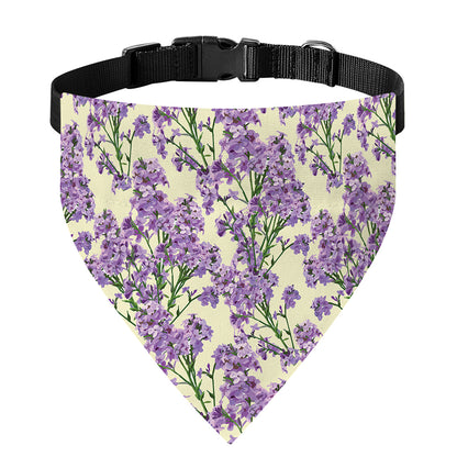 Watercolor Lavender Pattern Print Over The Collar Dog Bandana