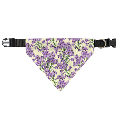 Watercolor Lavender Pattern Print Over The Collar Dog Bandana