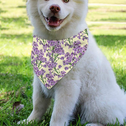 Watercolor Lavender Pattern Print Over The Collar Dog Bandana