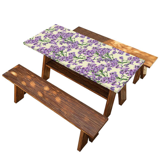 Watercolor Lavender Pattern Print Picnic Table Cover