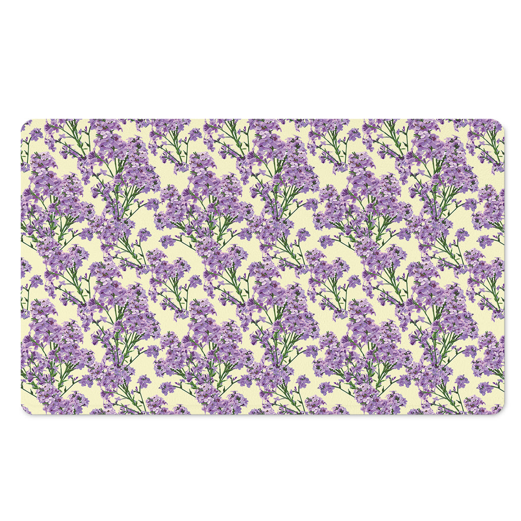 Watercolor Lavender Pattern Print Polyester Doormat
