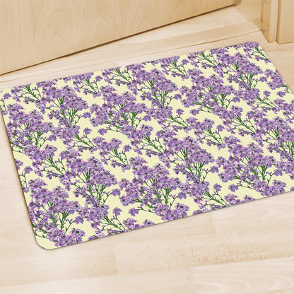 Watercolor Lavender Pattern Print Polyester Doormat