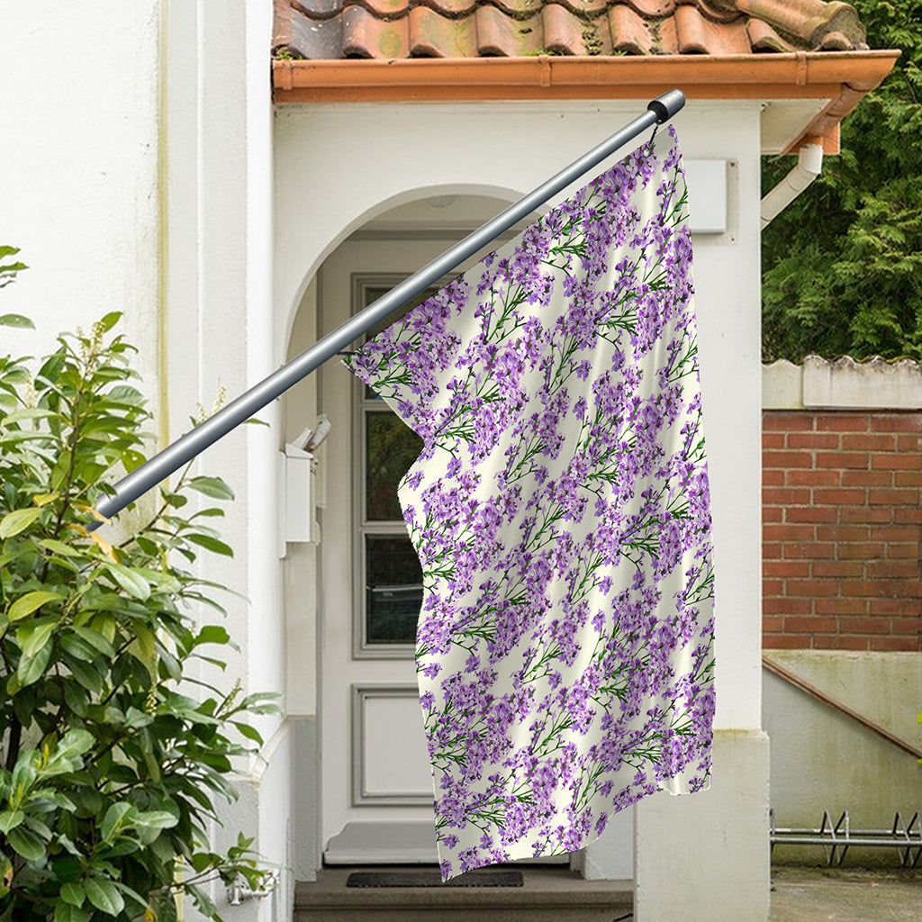 Watercolor Lavender Pattern Print Polyester Flag