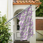 Watercolor Lavender Pattern Print Polyester Flag