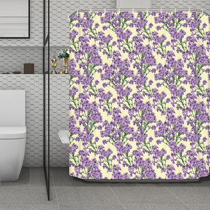 Watercolor Lavender Pattern Print Polyester Shower Curtain