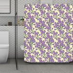 Watercolor Lavender Pattern Print Polyester Shower Curtain