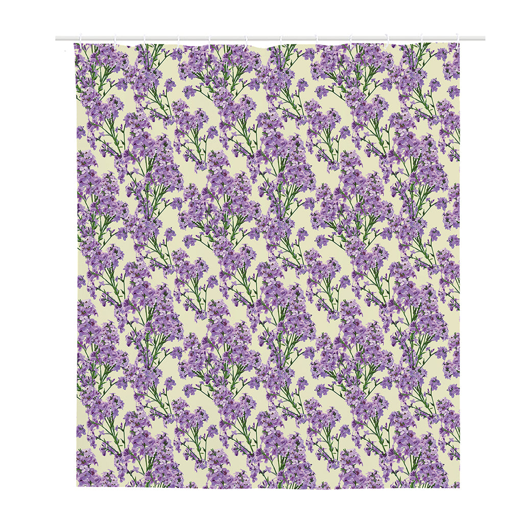 Watercolor Lavender Pattern Print Polyester Shower Curtain