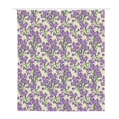 Watercolor Lavender Pattern Print Polyester Shower Curtain