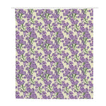 Watercolor Lavender Pattern Print Polyester Shower Curtain