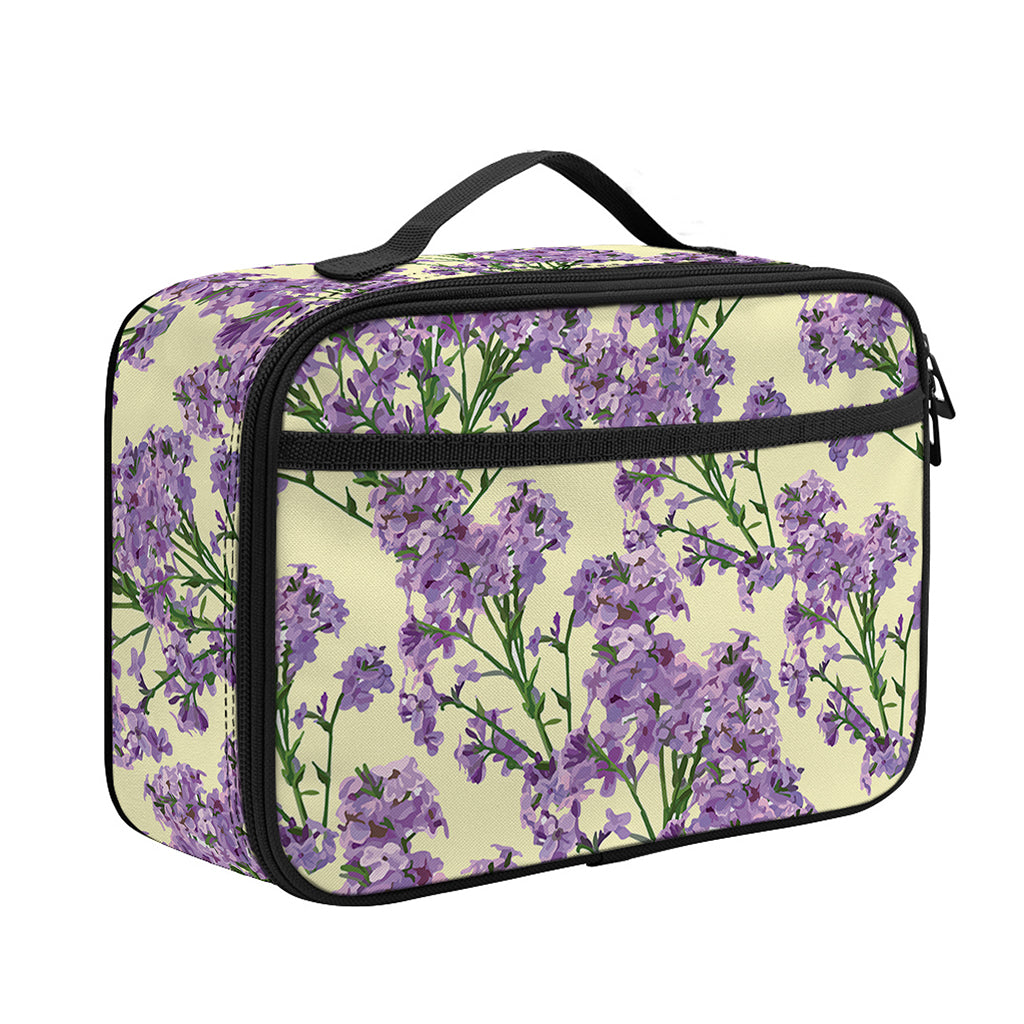 Watercolor Lavender Pattern Print Portable Lunch Bag