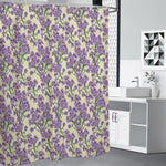 Watercolor Lavender Pattern Print Premium Shower Curtain