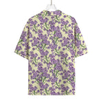 Watercolor Lavender Pattern Print Rayon Hawaiian Shirt