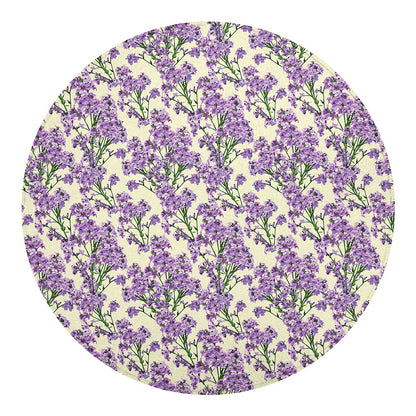 Watercolor Lavender Pattern Print Round Blanket
