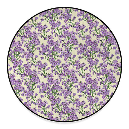Watercolor Lavender Pattern Print Round Floor Mat