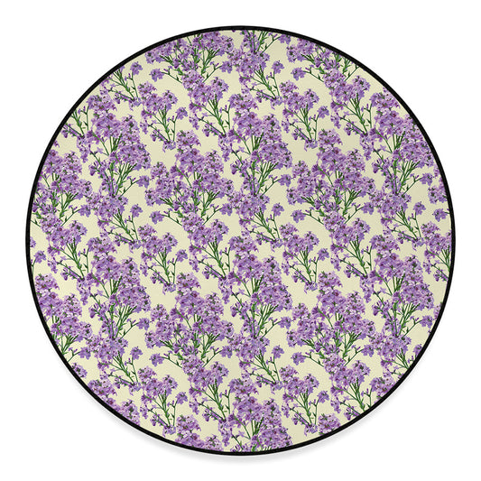 Watercolor Lavender Pattern Print Round Floor Mat
