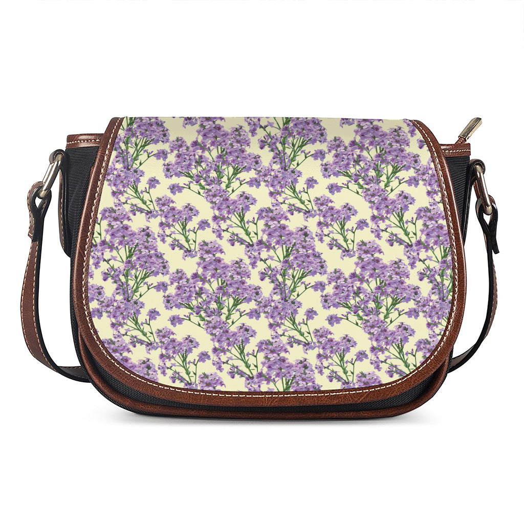 Watercolor Lavender Pattern Print Saddle Bag