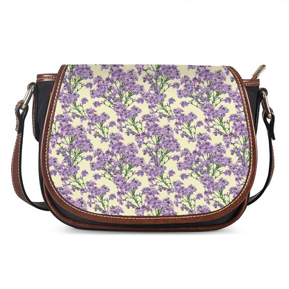 Watercolor Lavender Pattern Print Saddle Bag