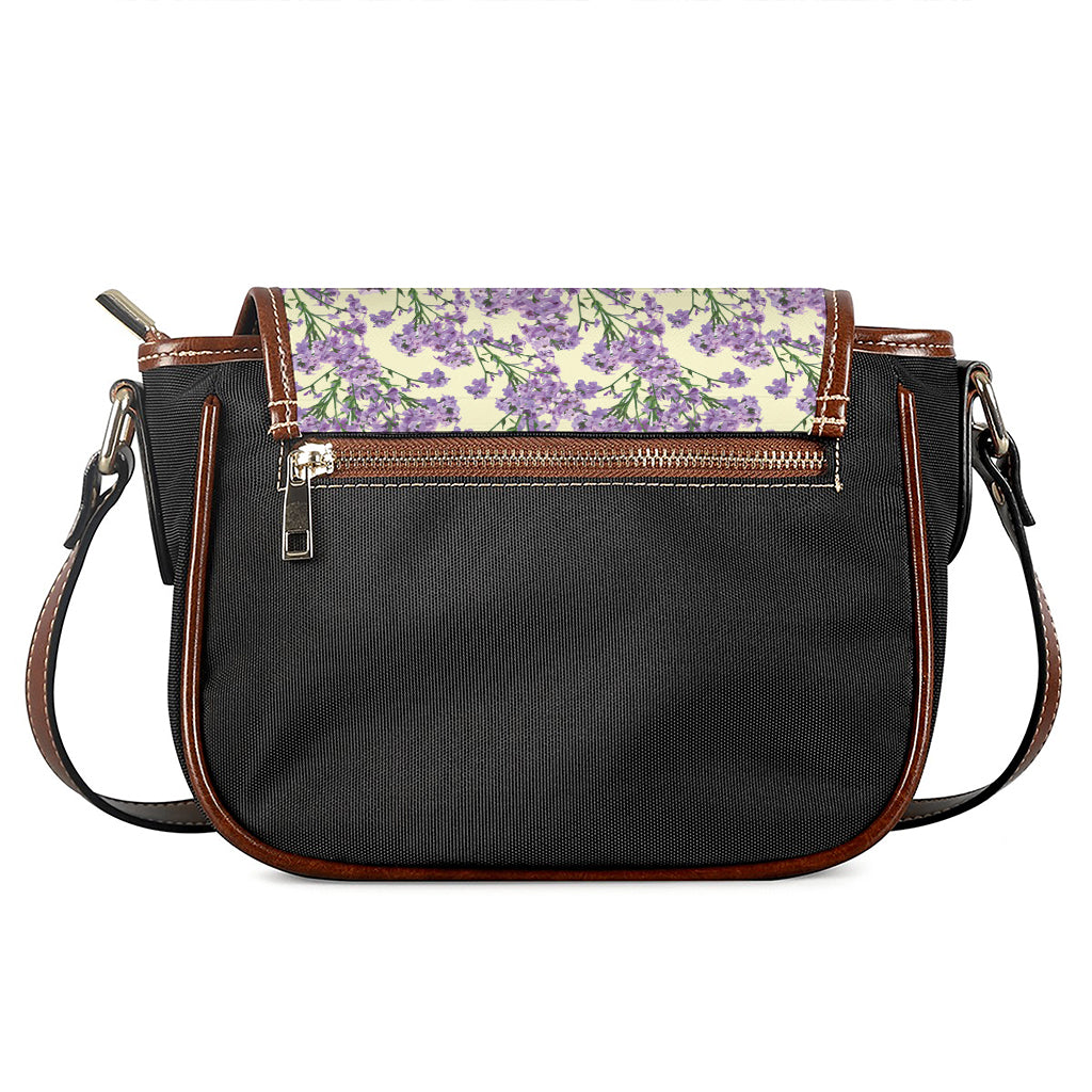 Watercolor Lavender Pattern Print Saddle Bag