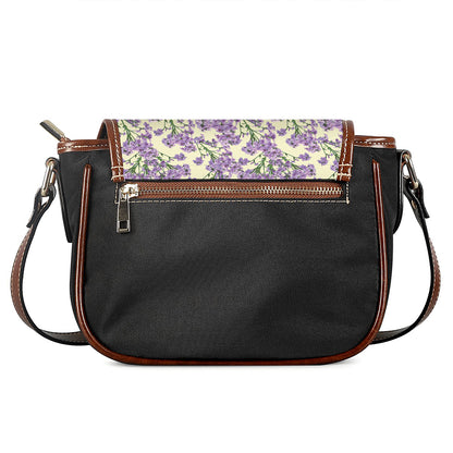 Watercolor Lavender Pattern Print Saddle Bag