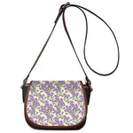 Watercolor Lavender Pattern Print Saddle Bag