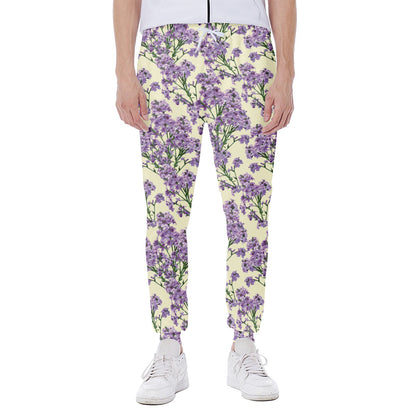 Watercolor Lavender Pattern Print Scuba Joggers