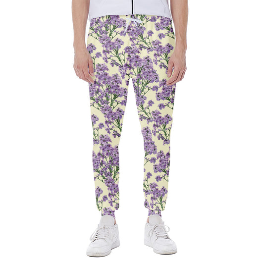 Watercolor Lavender Pattern Print Scuba Joggers