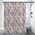 Watercolor Lavender Pattern Print Shower Curtain