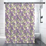 Watercolor Lavender Pattern Print Shower Curtain