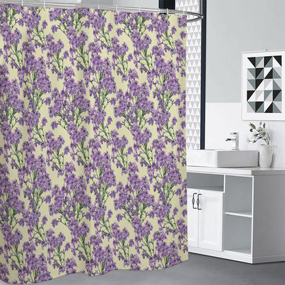 Watercolor Lavender Pattern Print Shower Curtain