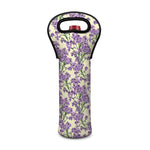 Watercolor Lavender Pattern Print Single Neoprene Wine Tote
