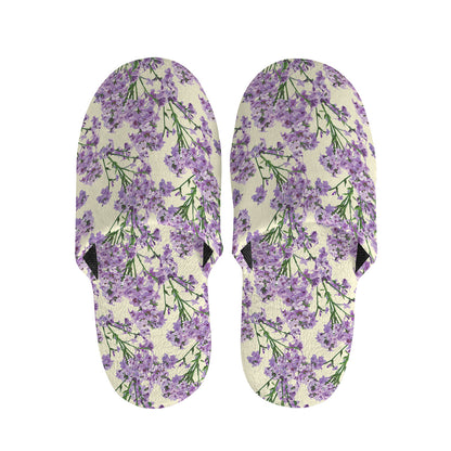 Watercolor Lavender Pattern Print Slippers