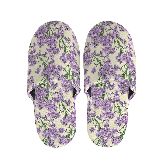 Watercolor Lavender Pattern Print Slippers