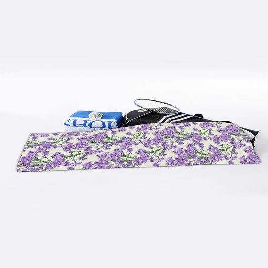 Watercolor Lavender Pattern Print Sports Towel