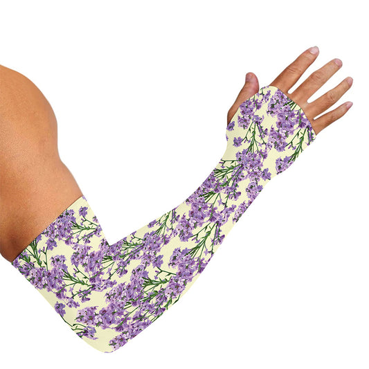 Watercolor Lavender Pattern Print Sun Protection Arm Sleeves