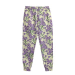 Watercolor Lavender Pattern Print Sweatpants