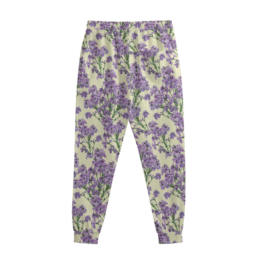 Watercolor Lavender Pattern Print Sweatpants