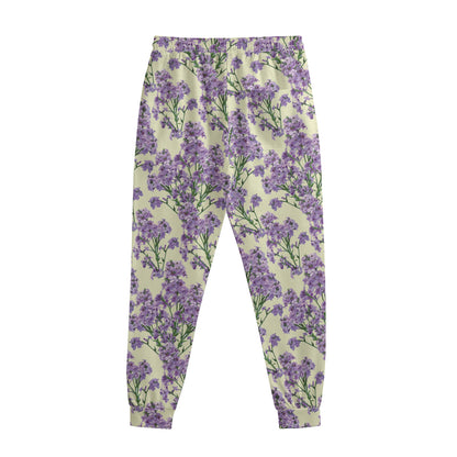 Watercolor Lavender Pattern Print Sweatpants