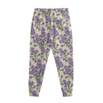 Watercolor Lavender Pattern Print Sweatpants