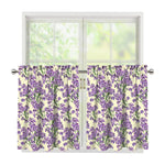 Watercolor Lavender Pattern Print Tier Curtains