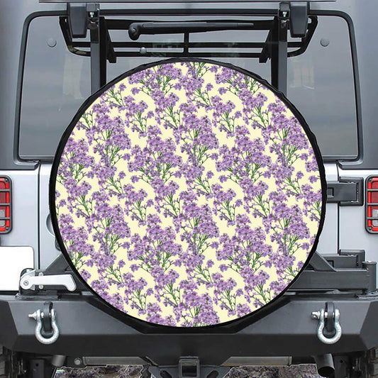 Watercolor Lavender Pattern Print Tire Cover