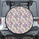 Watercolor Lavender Pattern Print Tire Cover