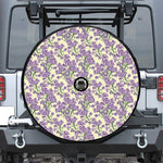 Watercolor Lavender Pattern Print Tire Cover With Camera Hole