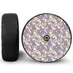 Watercolor Lavender Pattern Print Tire Cover With Camera Hole