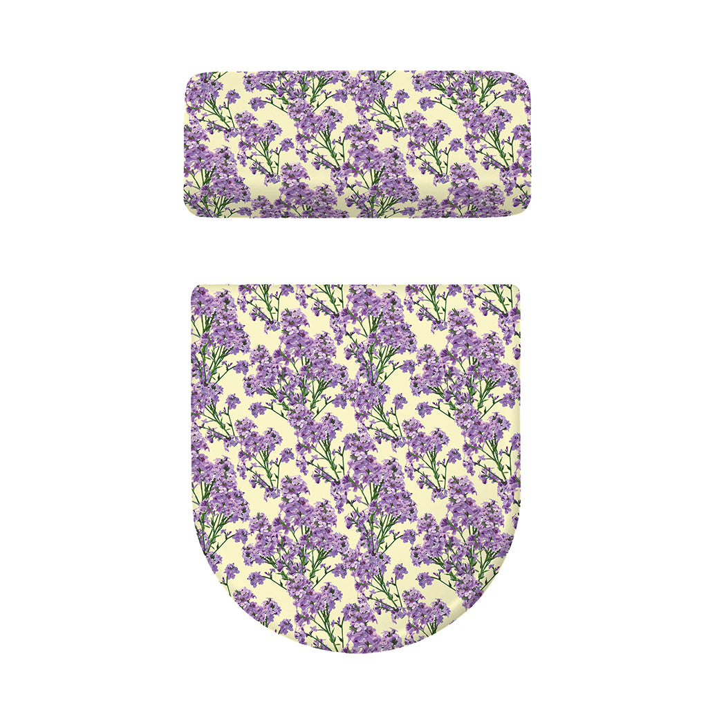 Watercolor Lavender Pattern Print Toilet Lid And Tank Cover Set